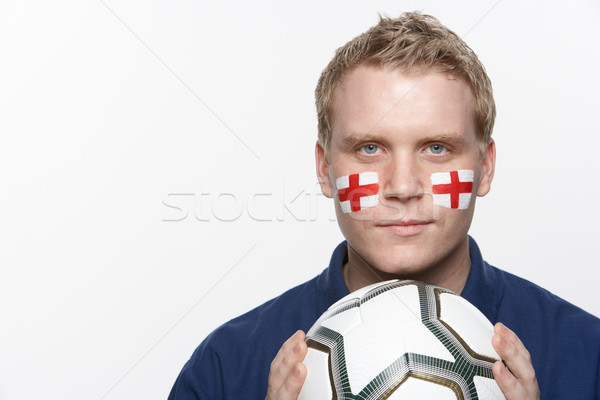 Young Male Football Fan With St Georges Flag Painted On Face Stock photo © monkey_business