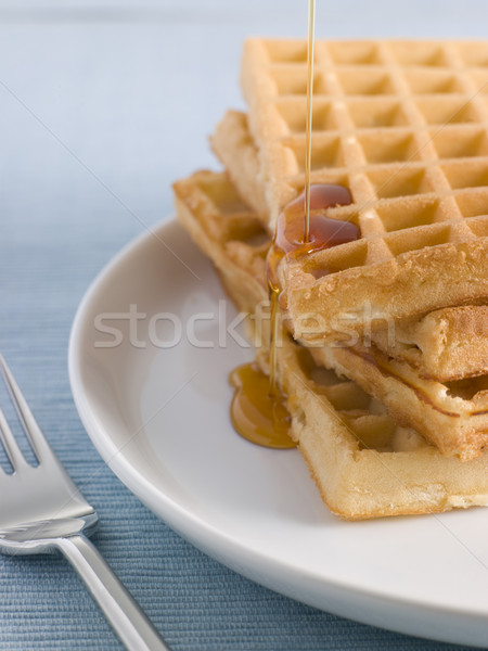 Waffles with Caramel Syrup Stock photo © monkey_business