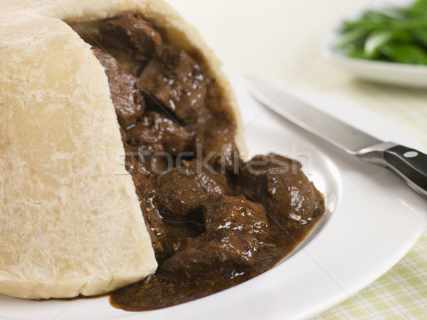 Steamed Steak and Kidney Pudding with Green BeansEnglish Food,F Stock photo © monkey_business