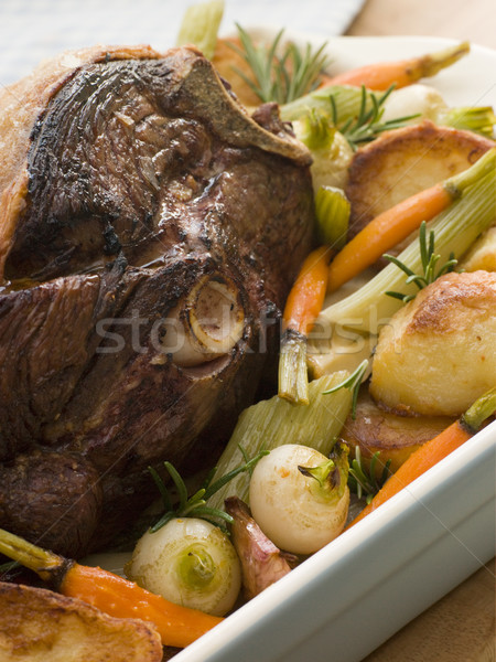 Vesepecsenye brit disznóhús vacsora disznó zöldség Stock fotó © monkey_business