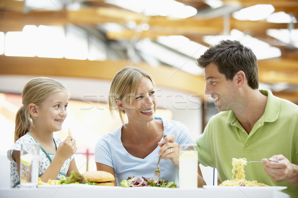 Foto d'archivio: Famiglia · pranzo · insieme · mall · donna · uomo