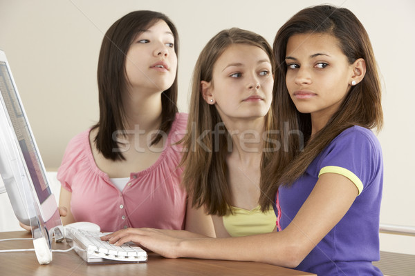 Teenage Girlfriends on Computer at Home Stock photo © monkey_business