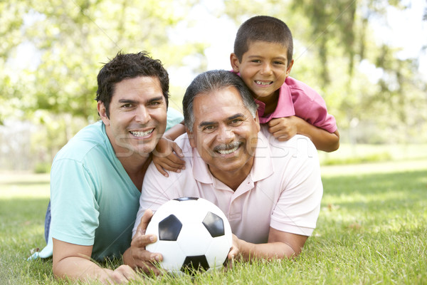 Grandfather With Son And Grandson In Park With Football Stock photo © monkey_business