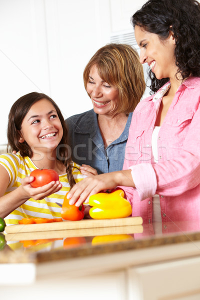 Mother,daughter and grandmother cooking Stock photo © monkey_business