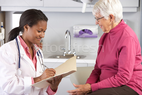 Arzt Senior weiblichen Patienten Frauen Stock foto © monkey_business