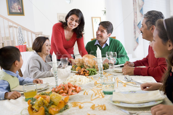 Familie alle samen christmas diner kinderen Stockfoto © monkey_business
