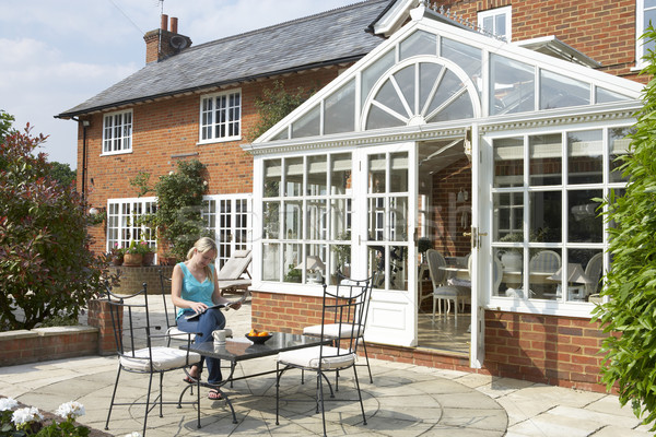 Exterior Of House With Conservatory And Patio Stock photo © monkey_business