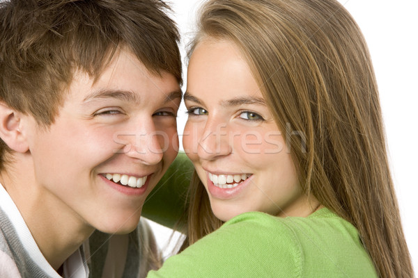 Retrato adolescentes Pareja color horizontal fondo blanco Foto stock © monkey_business