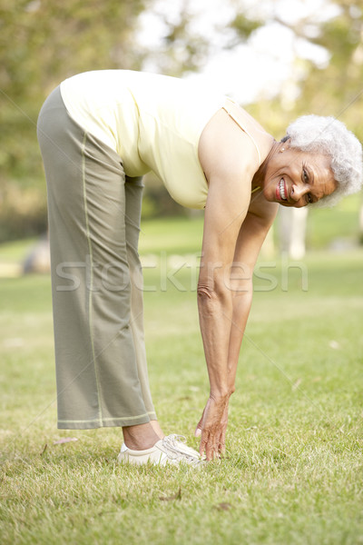 Foto stock: Altos · mujer · parque · ejercicio · femenino