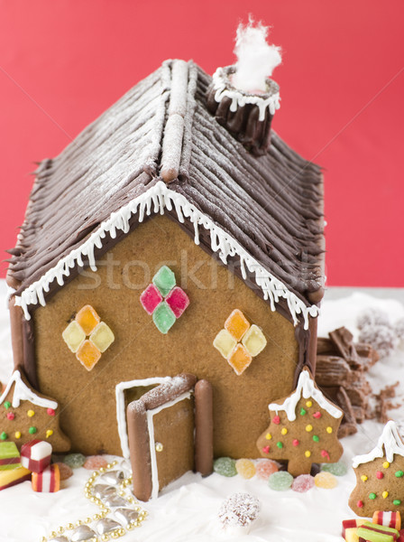 Mézeskalács ház gyerekek csokoládé kenyér cukorka Stock fotó © monkey_business