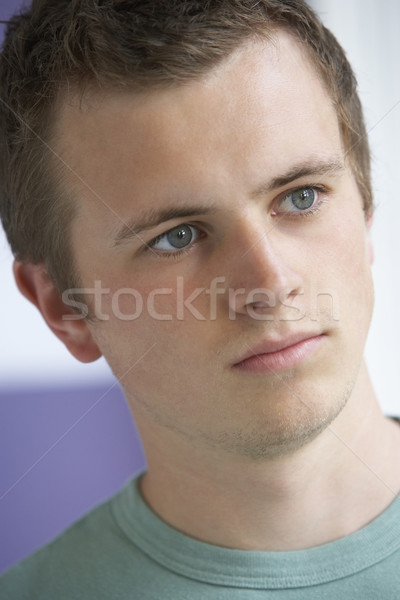 [[stock_photo]]: Portrait · jeune · homme · enfants · triste · garçon · personne