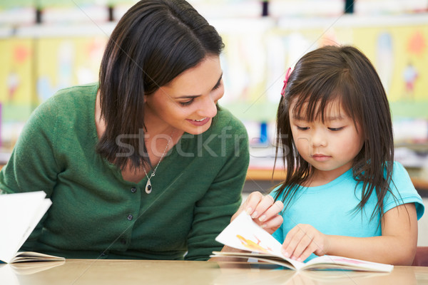 Elemental lectura maestro aula nina escuela Foto stock © monkey_business