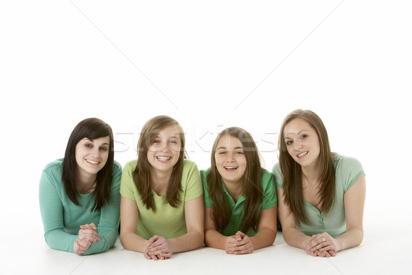 Csoport tini barátnők nő család portré Stock fotó © monkey_business