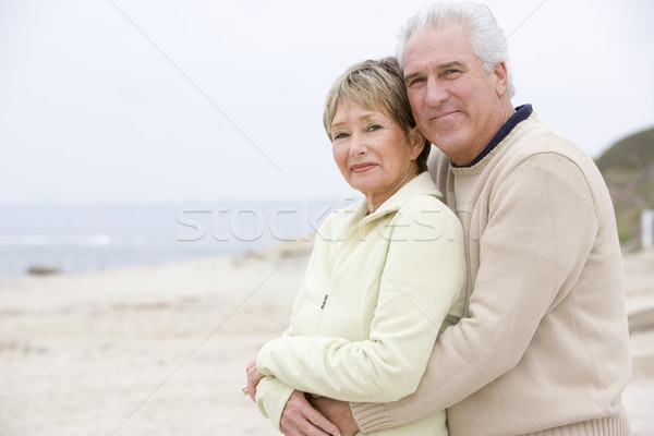 Paar strand glimlachend vrouw liefde Stockfoto © monkey_business
