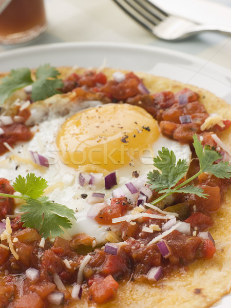 Kaas diner eieren diner maaltijd kruid Stockfoto © monkey_business