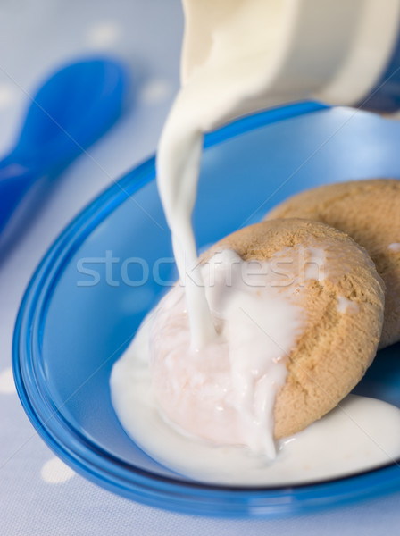 Two Malted Rusks in a Bowl with Milk Stock photo © monkey_business