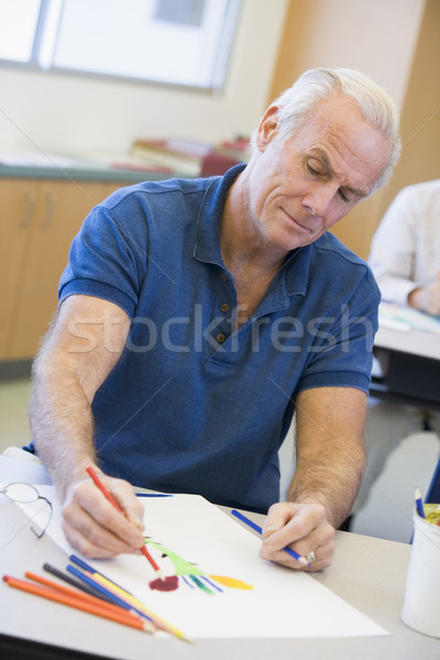 Mature male student in art class Stock photo © monkey_business