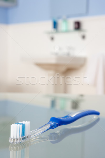 Cepillo de dientes bano azul limpio frescos dentales Foto stock © monkey_business