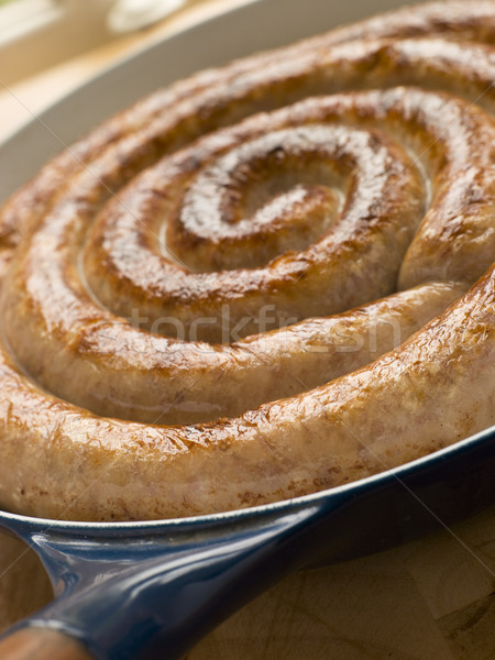 Cumberland Sausage Coil in a Frying Pan Stock photo © monkey_business