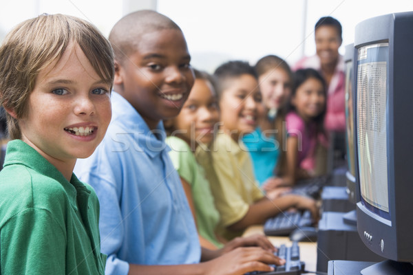 Elementary school computer class Stock photo © monkey_business