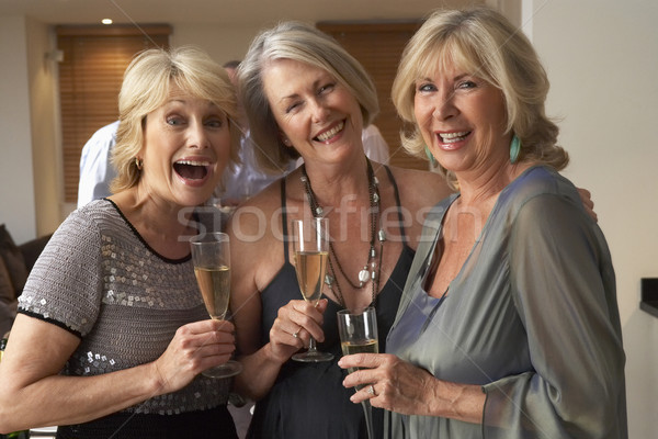 Friends Enjoying A Glass Of Champagne At A Dinner Party Stock photo © monkey_business
