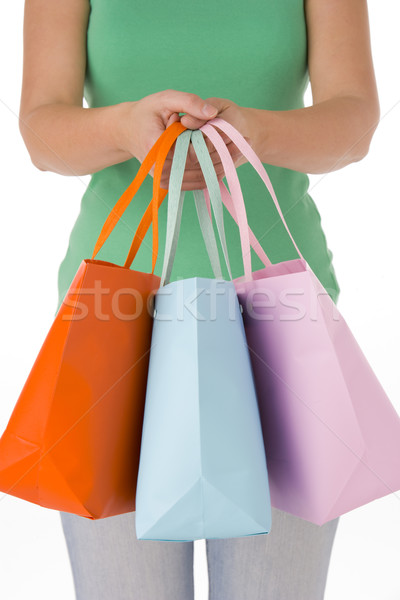 Donna shopping bag colore Foto d'archivio © monkey_business