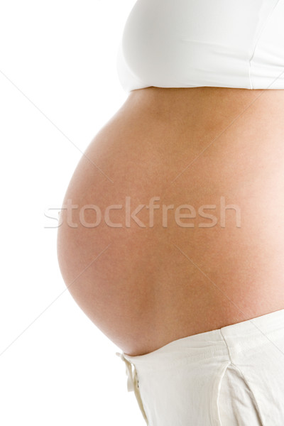 Terhes védtelen has boldog női mosolyog Stock fotó © monkey_business