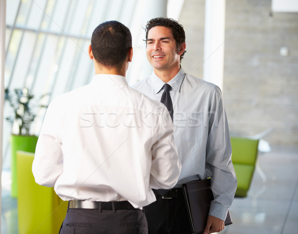 Dois empresários informal reunião moderno escritório Foto stock © monkey_business