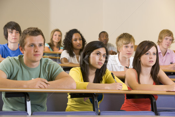 College Studenten hören Universität Vortrag Frau Stock foto © monkey_business