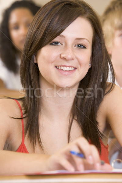 Female college student in a university lecture hall Stock photo © monkey_business