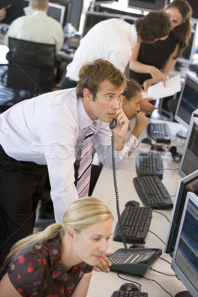 Hat Händler Telefon Business Computer Geschäftsmann Stock foto © monkey_business