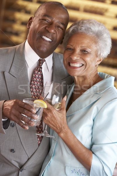 Stockfoto: Paar · genieten · drinken · bar · samen · vrouw