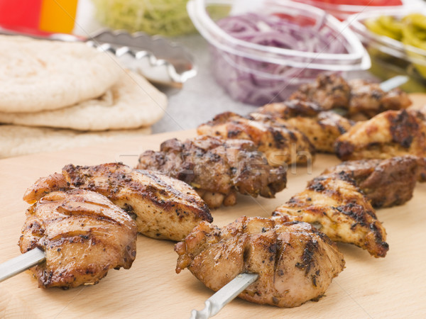 Marinated Chicken Kebab On A Skewer Stock photo © monkey_business