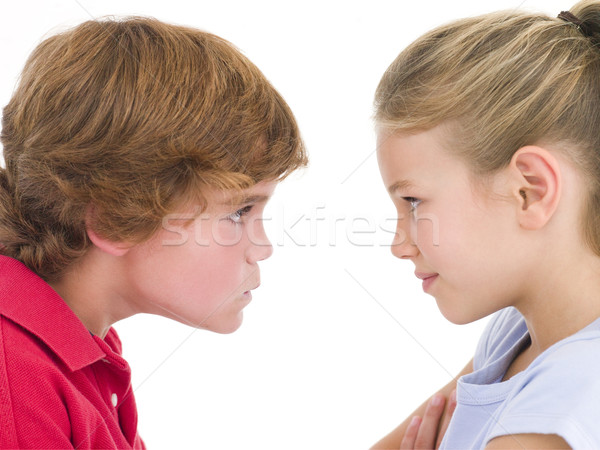Brother and sister staring at each other Stock photo © monkey_business