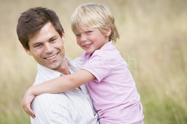 Сток-фото: отец · сын · улице · улыбаясь · ребенка