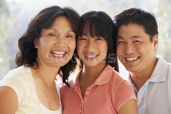 Foto stock: Família · juntos · mulher · homem · feliz · casa