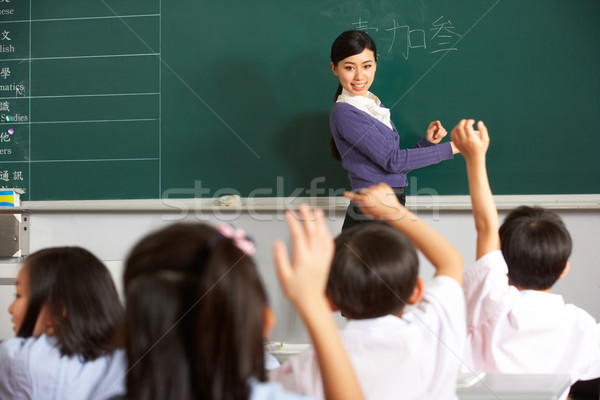 Tanár diákok kínai iskola osztályterem nők Stock fotó © monkey_business