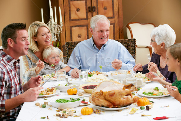 Többgenerációs család ünnepel hálaadás család lány nők Stock fotó © monkey_business