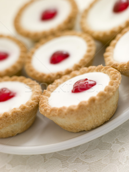 Plate of Cherry Bakewell Tarts Stock photo © monkey_business