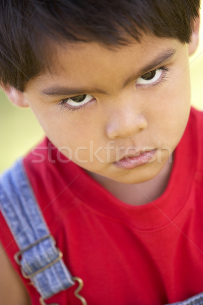 дети портретов мальчика сердиться дуется Сток-фото © monkey_business