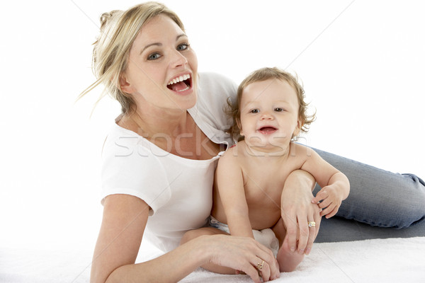 商業照片: 工作室 · 肖像 · 母親 · 年輕 · 嬰兒 · 男孩
