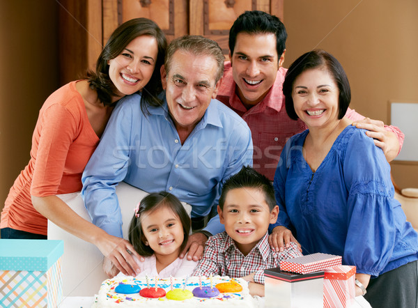 Többgenerációs család ünnepel születésnap család lány nők Stock fotó © monkey_business