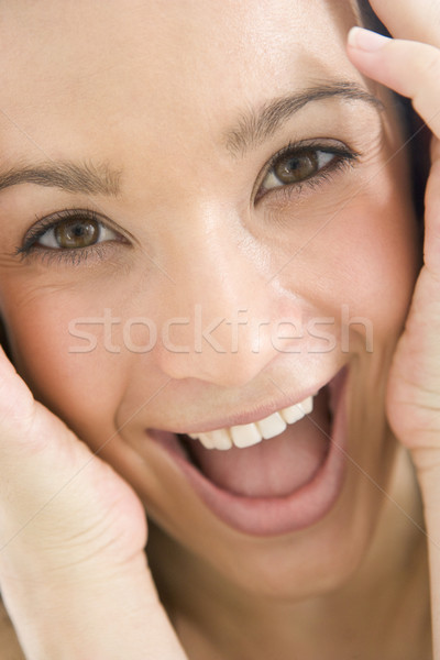 голову выстрел женщина улыбается счастливым портрет улыбаясь Сток-фото © monkey_business