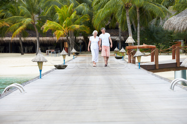 Senior Couple Walking On Wooden Jetty Stock photo © monkey_business