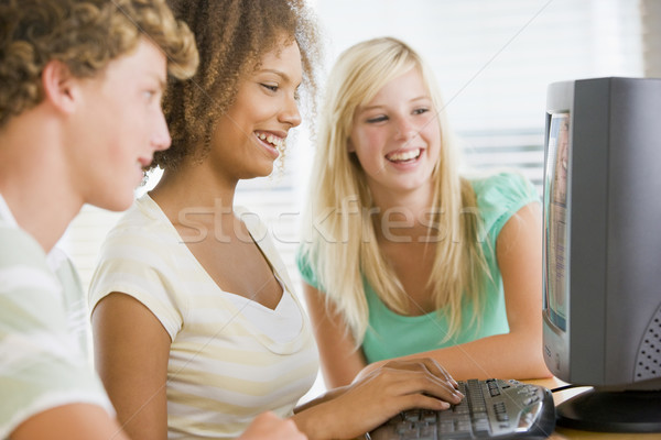 Teenage Girls Using Desktop Computer Stock photo © monkey_business