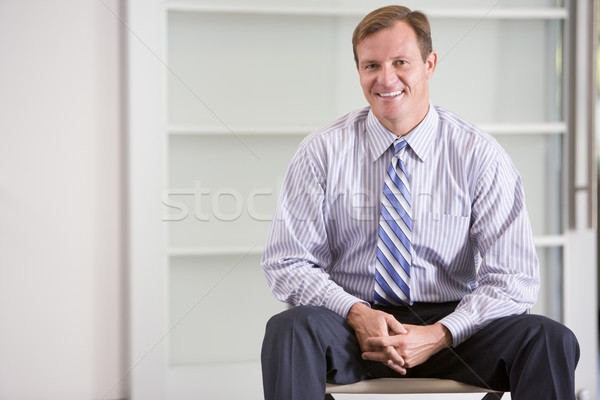 Foto stock: Empresario · sesión · sonriendo · negocios · hombre