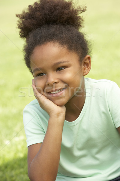 肖像 若い女の子 座って 公園 少女 子供 ストックフォト © monkey_business