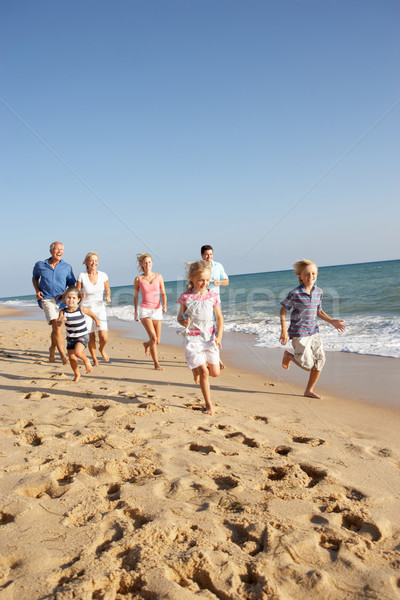 Stock foto: Porträt · drei · Generation · Familie · Strandurlaub · Frau