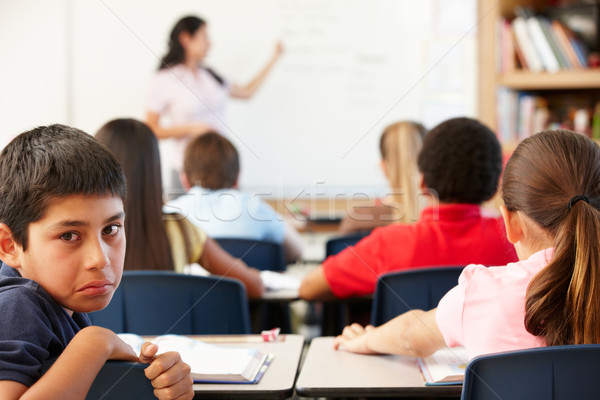 Infeliz colegial clase ninos libros trabajo Foto stock © monkey_business