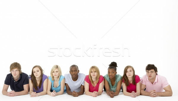 Gruppe jugendlich Freunde Studio glücklich Farbe Stock foto © monkey_business